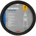 Potah volantu COTTON PREMIUM, černý, 37-39cm