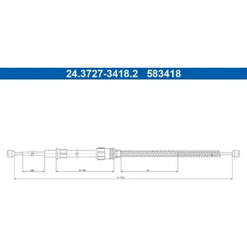 Brzdový systém Tažné lanko, parkovací brzda ATE 24.3727-3418.2