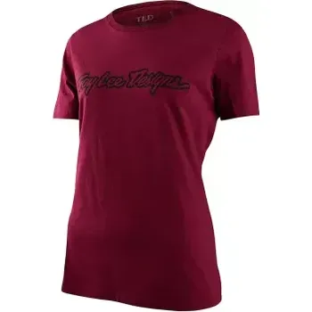 Dámské tričko Troy Lee Designs Dámské Tričko Signature SS Maroon - L