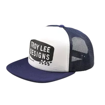 Kšiltovka Troy Lee Designs Trucker Snapback Cap, Stamp, Vintage White/Navy, One Size