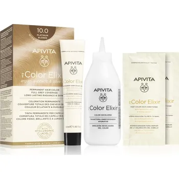 Barva na vlasy Apivita My Color Elixir barva na vlasy bez amoniaku odstín 10.0 Platinum Blonde 1 ks