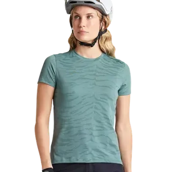 cyklistický dres Troy Lee Designs Dámský dres Womens Lilium SS Jersey, Tiger Jacquard, steel green - M