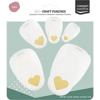 Dětské razítko Vaessen Creative Sada 5ks raznic srdce 0,95 - 5cm