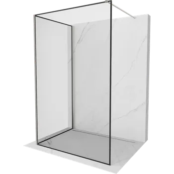 Mexen Kioto sprchová stěna Walk-in 110 x 100 cm, černý rám, kartáčovaný nikl - 800-110-212-97-70-100 Sprchové stěny
