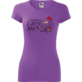 Dámské tričko DOBRÝ TRIKO Dámské tričko Merry Christmas Velikost: S, Barva: Fialová