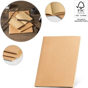 Blok ALCOTT A4. Poznámkový blok formátu A4 s obalem z kartonu (250 g/m²) a čistých stránek 10 bez potisku bez potisku