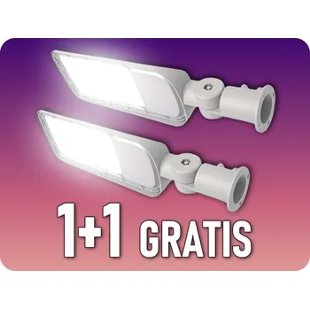 LED POULIČNÉ SVÍTIDLO S NASTAVITELNÝM ADAPTÉREM A SVĚTELNÝM SENZOREM 30W, 3000LM, 100°, 1+1 zdarma! Studená bílá