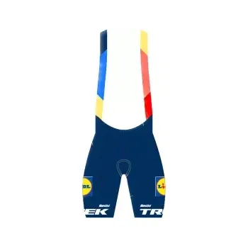 Cyklistické kalhoty Trek Replika pánských cyklistických závodních kraťasů s laclem Santini Lidl-Trek, modrá/červená/žlutá - XL