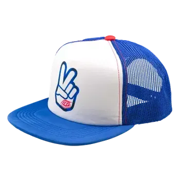 Kšiltovka Troy Lee Designs Snapback Trucker, Peace Out, White/Blue