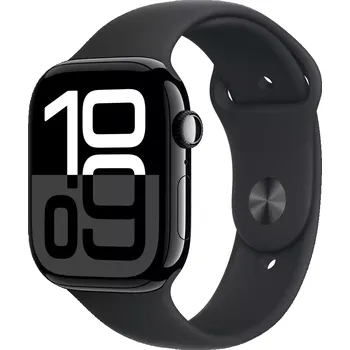 Chytré hodinky Apple Watch Series 10 GPS 46 mm s černým sportovním páskem - velikost S/M