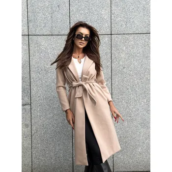 Dámský kabát Dámský kabát CLR034 - béžový - M