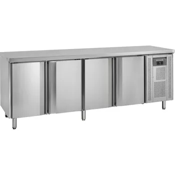 TEFCOLD Chladicí Stůl Nerez CK 7410X1 + AKCE | š. 223 cm, bez zadního lemu, 4 Dveře, GN 1/1, Servis ČR