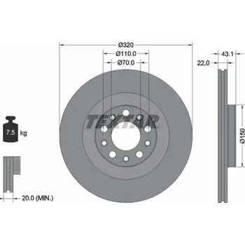 Brzdový kotouč Brzdový kotouč TEXTAR 92337803