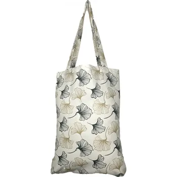 Kabelka Tegatex Látková taška - šedobéžové listy