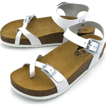 Dámské sandále Dámské kožené sandály 341016 Plakton bílá Barva: blanco, Velikost: 39