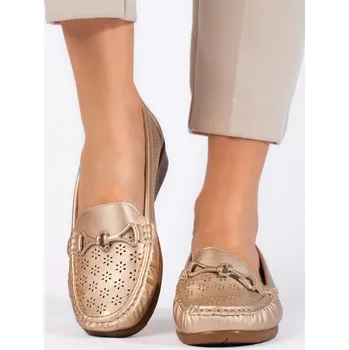 Dámské mokasíny Zlaté dámské mokasíny