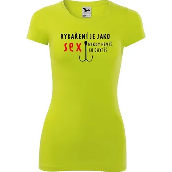 DOBRÝ TRIKO Dámské tričko Rybaření Velikost: 2XL, Barva: Limetková