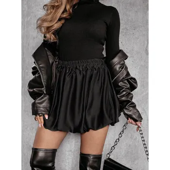 Dámská sukně Balonová sukně lesklá černá Velikost: XS - L