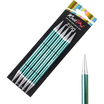 Jehlice Ponožkové kovové jehlice Knitpro Zing 15 cm 8 mm