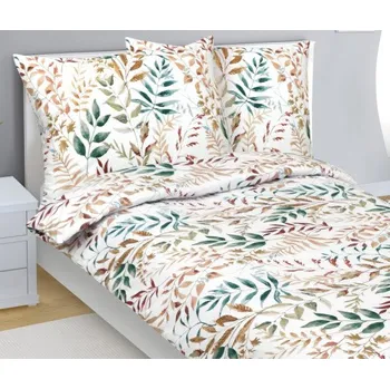 Povlečení Bellatex Povlečení bavlna, Béžová, Zelená, Bílá - 140x220, 70x90cm