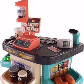 Dětská kuchyňka Dětský supermarket s vozíkem a příslušenstvím