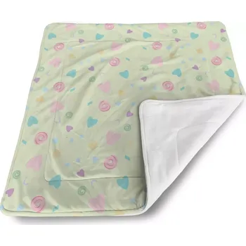 deka Sablio Dětská deka pro miminko Srdíčka a spirály - 80x100 cm