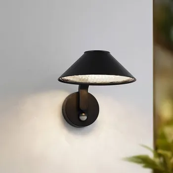 Lampička Lindby LED nástěnné světlo Capelo, černá, kov, senzor, Ø20cm - Stínidlo na lampu – Ø 20,5 cm, výška 7,5 cm; nástěnný držák – Ø 10 cm, výška 3,2 cm černá matná, průhledná 1 x 12 W LED - Doprava zdarma
