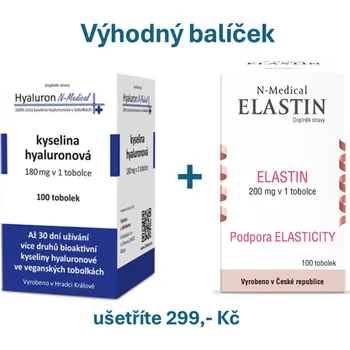 Elastin a Hyaluron N-Medical 100 cps. - VÝHODNÝ BALÍČEK Elastin a kyselina hyaluronová N-Medical