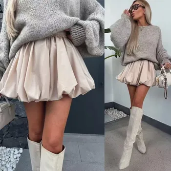 Dámská sukně Krátká balónová sukně béžová Velikost: XS - L