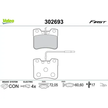 Brzdová destička Sada brzdových destiček, kotoučová brzda VALEO 302693