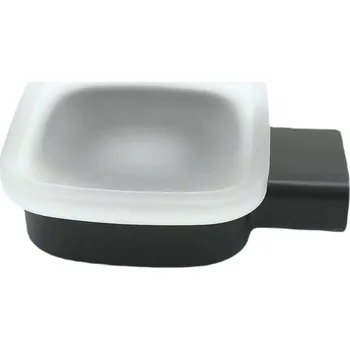 Mýdlenka Skleněný mýdelník s držákem Optiline Europa 2.0 černá