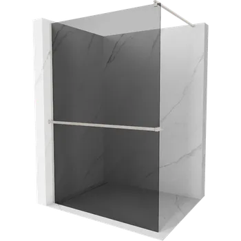 Mexen Kioto+ sprchová stěna s poličkou Walk-in 70 x 200 cm, grafit, kartáčovaný nikl - 800-070-121-97-40 Sprchové stěny