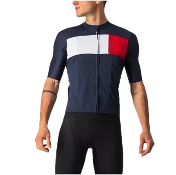 cyklistický dres Castelli dres Prologo 7, Savile blue/gray/red - XXL