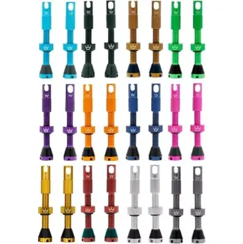 ventilky Peaty´s Bezdušové ventilky - Tubeless valves 42mm - Černá/Tmavě šedá/Lesk