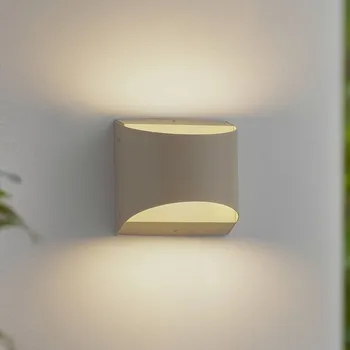 Venkovní osvětlení Lindby LED venkovní nástěnné svítidlo Lenore, béžové, kov, 13,5 cm béžová 1 x 6 W LED - Doprava zdarma