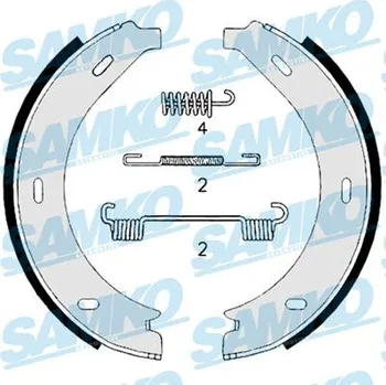 Brzdová čelist Sada brzdových čelistí, parkovací brzda SAMKO 88740