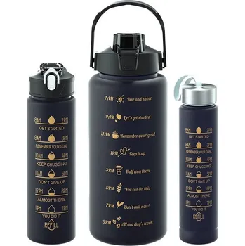 Láhev Sada motivačních lahví na vodu 43943 300 ml/700 ml/ 2 l, černé