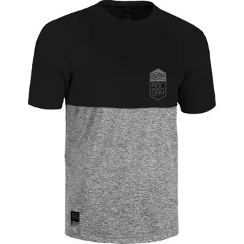 cyklistický dres Rocday pánský dres s krátkým rukávem Double V2, Black/Melange - L