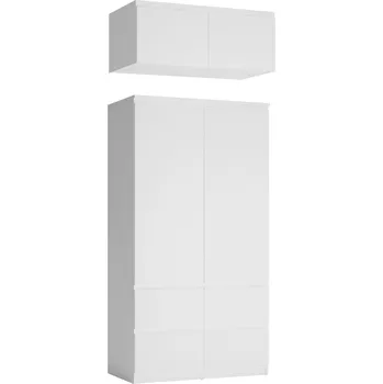 Šatní skříň BOSTON S12 šatní skříň s nástavcem bílá alpská