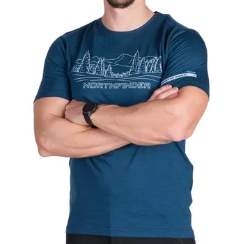 Pánské tričko Pánské merino triko Northfinder Olek TR-5007OR-346 Navy 25/26