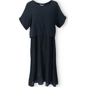 Dámské šaty Kombinovaná šatovka s přehozem 2080 barva: černá