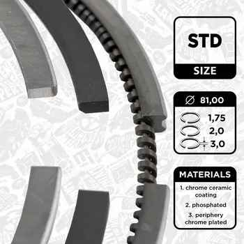 Píst motoru Sada pístních kroužků ET ENGINETEAM R1005600