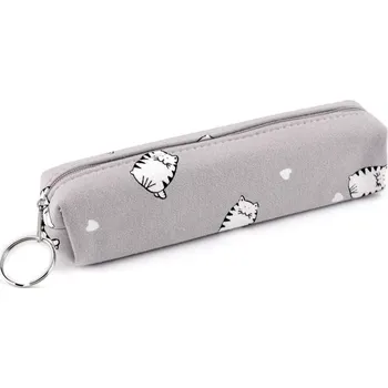 Penál Pouzdro / penál Kočky 18x4 cm (šedé) (Pouzdro s kočkou, kočka)