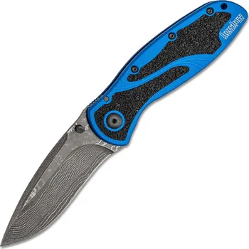 kapesní nůž Kershaw BLUR - ALUM BLU/DAM Damascus Aluminum Linerlock K-1670NBDAM