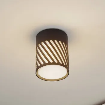 Lampička Lindby venkovní stropní svítidlo Lurinda, 10,5 cm, černé, hliník, černá, opálová 1 x 15 W LED