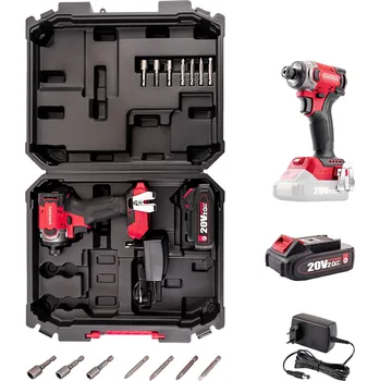 AKU utahovák, HEX 1/4", 260Nm, 20V, sada 1 bat. v kufru, BRUSHLESS, ShareSYS, WORCRAFT CIS-S20LiBM-2