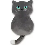Plyšový polštář Velká šedá kočka 55x36 cm (Polštář s kočkou Hajánek)