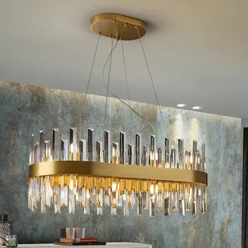 Schuller Valencia Závěsné svítidlo Grace, železo, sklo, ovál, 20 světelných zdrojů zlatá, čirá 20 x 4 W LED - Doprava zdarma