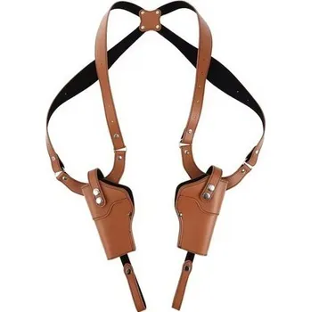 Příslušenství pro sportovní střelbu Podpažní pouzdro na 2 zbraně - hnědé, koženkové 353hk2