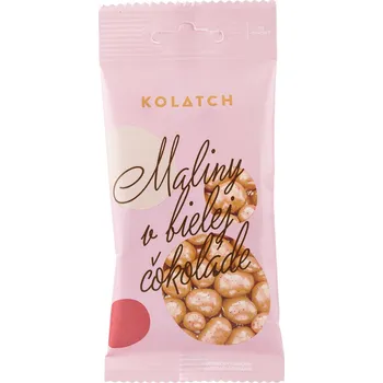 Čokoláda Kolatch BIO Dražé lyofilizované maliny v bílé čokoládě 35g